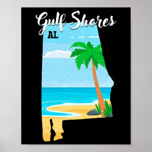 Gulf Shores Al Vintage Orange Beach Alabyma Trip V Poster