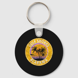 Gulf Shores Alabama Al Vintage Retro 80s Summer Key Ring