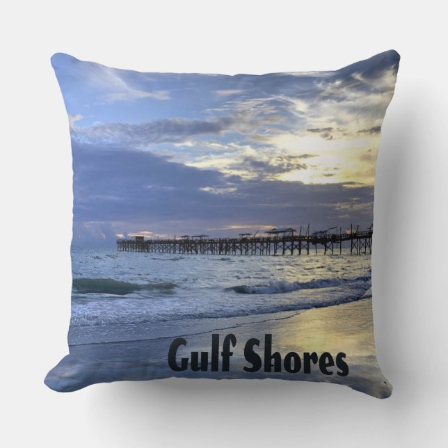 Gulf Shores Alabama Beach Sunrise Pier Cushion (Front)