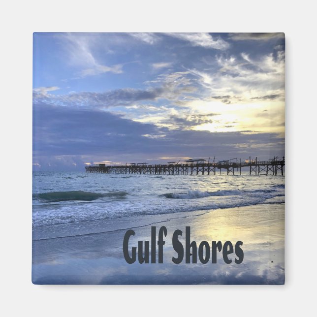 Gulf Shores Alabama Beach Sunrise Pier Magnet (Front)