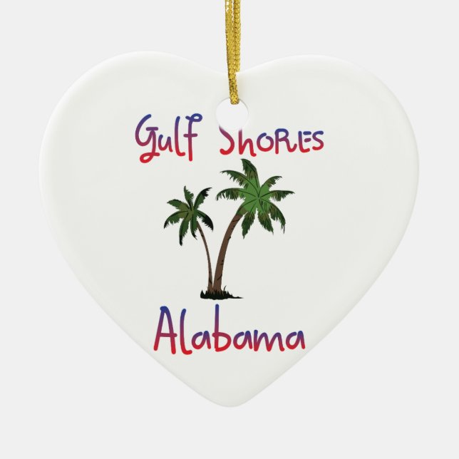 Gulf Shores Alabama Ceramic Tree Decoration (Front)