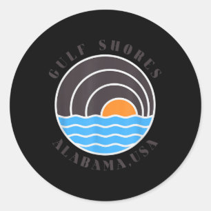 Gulf Shores Alabama Usa Waves  Classic Round Sticker