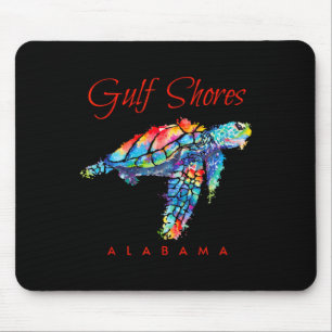 Gulf Shores Alabama Watercolor Sea Turtle Mouse Pad
