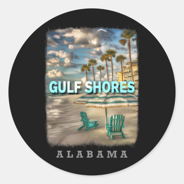Gulf Shores Alabyma Al Beach Paradise Sd667  Classic Round Sticker (Front)