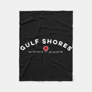 Gulf Shores Alabyma Al Graphic Map T  Fleece Blanket