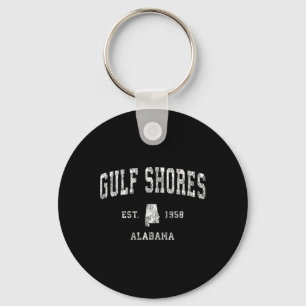 Gulf Shores Alabyma Al Vintage Athletic Sports Des Key Ring
