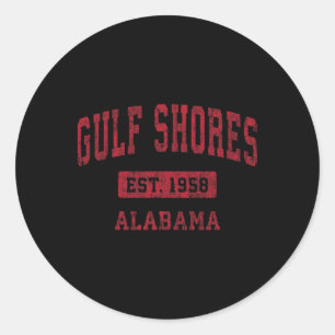Gulf Shores Alabyma Al Vintage Sports Design Red D Classic Round Sticker