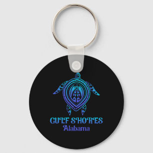 Gulf Shores Alabyma Beaches Al Sea Turtle Tribyl G Key Ring