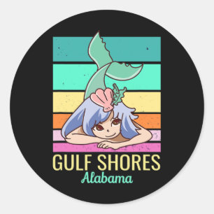 Gulf Shores Alabyma Cute Vacation Mermaid Classic Round Sticker