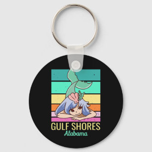 Gulf Shores Alabyma Cute Vacation Mermaid  Key Ring