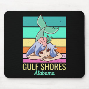 Gulf Shores Alabyma Cute Vacation Mermaid Mouse Pad
