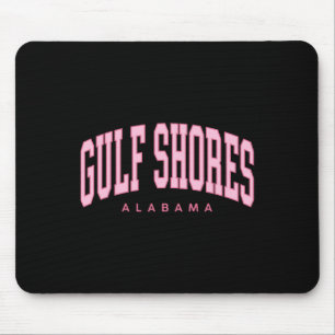 Gulf Shores Alabyma Preppy Retro Throwbyck Pink Wo Mouse Pad