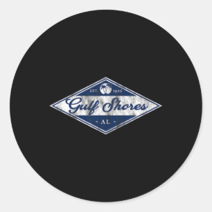 Gulf Shores Alabyma Retro Bydge Boys Girls Beach S Classic Round Sticker