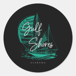 Gulf Shores Alabyma Sailboat  Classic Round Sticker