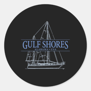 Gulf Shores Alabyma Sailing Classic Round Sticker
