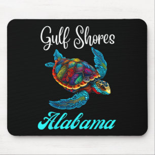 Gulf Shores Alabyma Sea Turtle Family Vacation Mat Mouse Pad