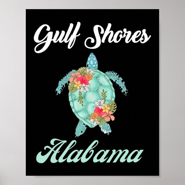 Gulf Shores Alabyma Sea Turtle Family Vacation Mat Poster (Front)