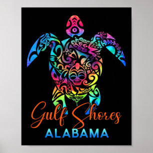 Gulf Shores Alabyma Sea Turtle Family Vacation Sum Poster