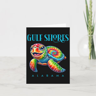 Gulf Shores Alabyma Smiling Tie Dye Sea Turtle Card