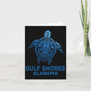 Gulf Shores Alabyma Tribyl Tattoo Blue Sea Turtle Card