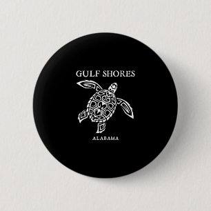 Gulf Shores Alama Retro Sea Turtle Boys Girls Todd 6 Cm Round Badge