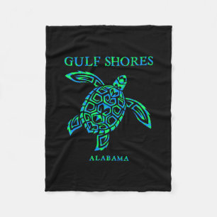 Gulf Shores Alama Retro Sea Turtle Boys Girls Todd Fleece Blanket