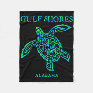 Gulf Shores Alama Retro Sea Turtle Boys Girls Todd Fleece Blanket