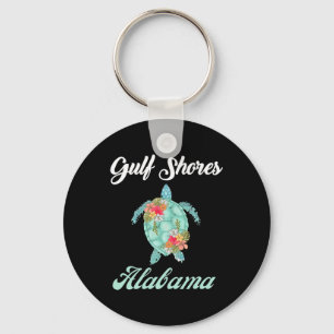 Gulf Shores Alama Sea Turtle Family Vacation Match Key Ring