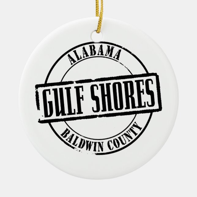 Gulf Shores Title Ceramic Tree Decoration (Front)