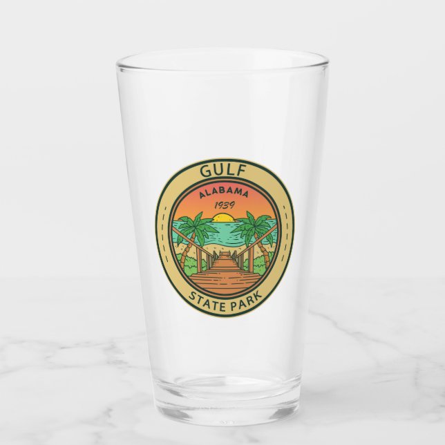 Gulf State Park Alabama Circle Badge Glass (Front)
