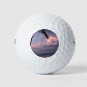 Gulf Sunset with purple clouds Golf Balls