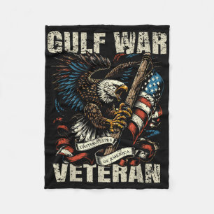 Gulf War Veteran Patriotic Eagle Usa Flag Design Fleece Blanket