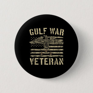Gulf War Veteran Shirt Eagle Stars And Stripes 6 Cm Round Badge