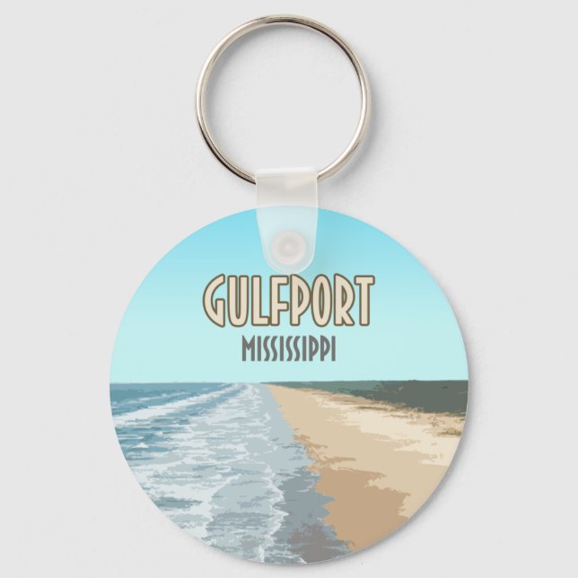 Gulfport Mississippi Beach Key Ring (Front)