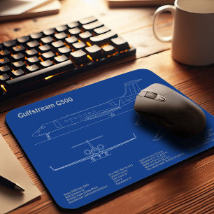 Gulfstream G500 - Aeroplane Blueprint Plans AD Mouse Pad