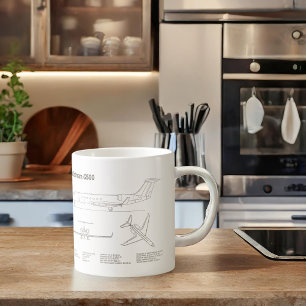 Gulfstream G500 - Airplane Blueprint Plans BD Coffee Mug
