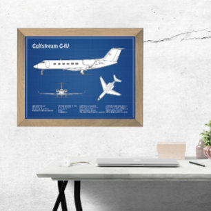 Gulfstream G-IV - Aeroplane Blueprint Plans ABD Photo Print