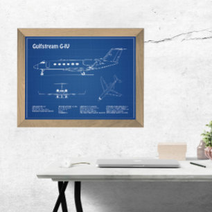 Gulfstream G-IV - Aeroplane Blueprint Plans AD Photo Print
