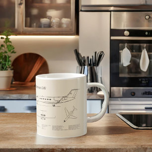 Gulfstream G-IV - Aeroplane Blueprint Plans SD Coffee Mug
