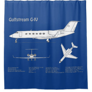 Gulfstream G-IV - Airplane Blueprint Plans ABD Shower Curtain