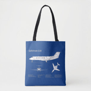 Gulfstream G-IV - Airplane Blueprint Plans ABD Tote Bag