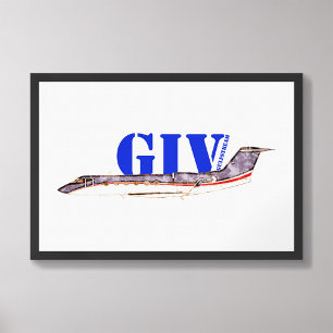 Gulfstream GIV Private Jet with Bold Typography Photo Print