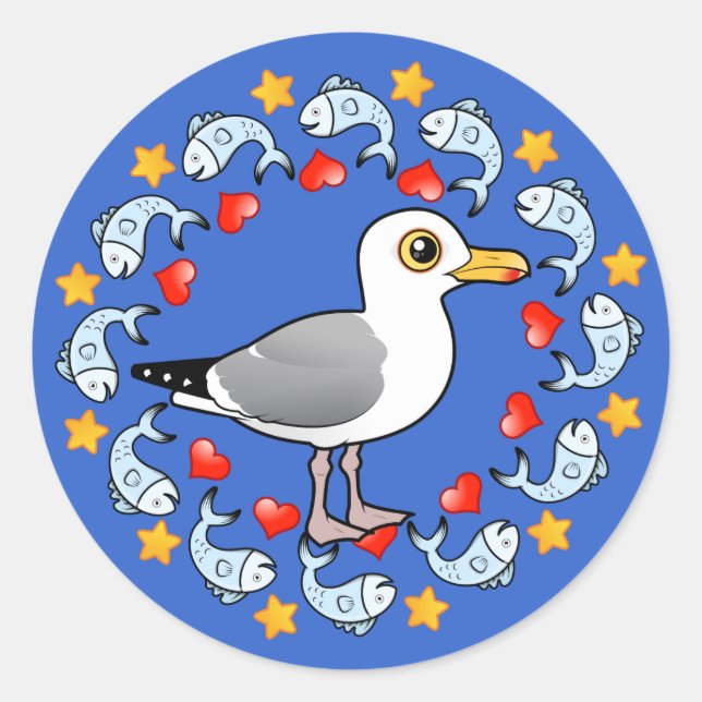 Gull Circle of Love Classic Round Sticker (Front)