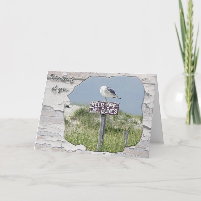 Gull on Post Thinking of You Card (Front)