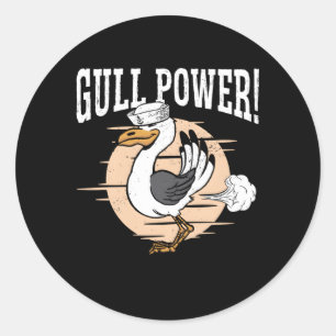 Gull Power Whisperer Bird Seabird Seagull Classic Round Sticker