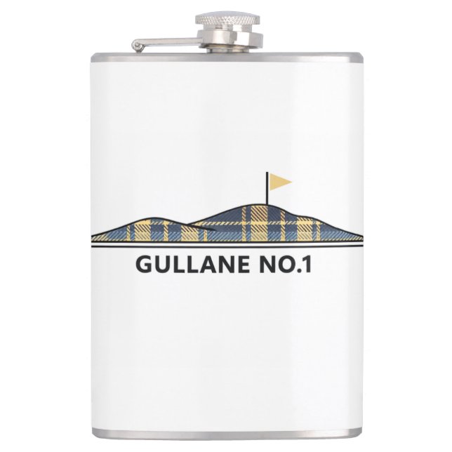 Gullane Golf Scottish Golfing Gift Tartan  Hip Flask (Front)