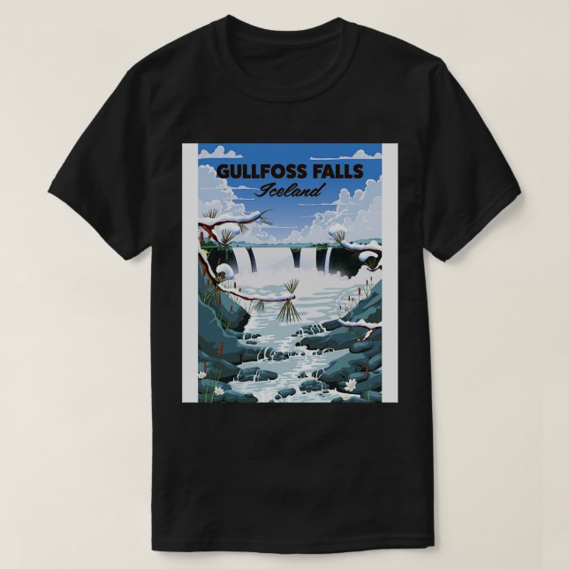 Gullfoss Falls Iceland T-Shirt (Design Front)