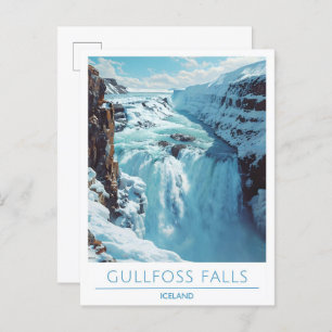 Gullfoss Falls Iceland Travel  Postcard