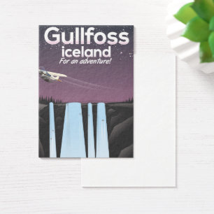 Gullfoss Waterfall Iceland travel poster