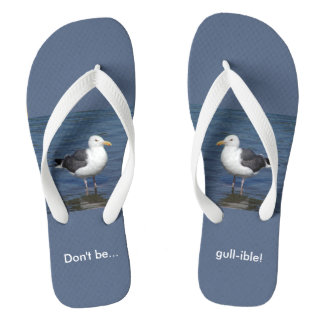 Gullible Wading Seagull Humour Funny Thongs